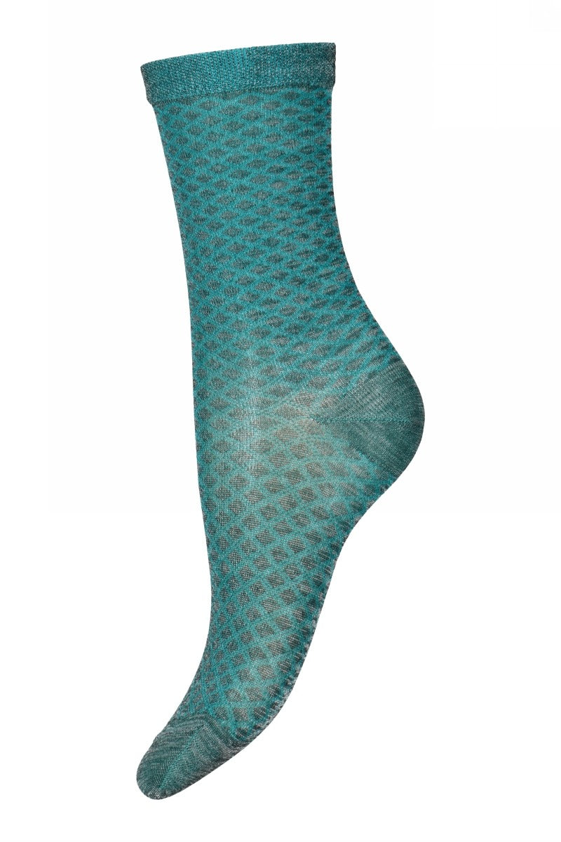 MP Denmark Cross Glitter Strømper Turquoise