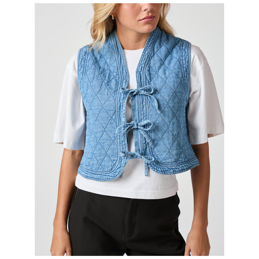 Neo Noir Carine Denim Vest Blue
