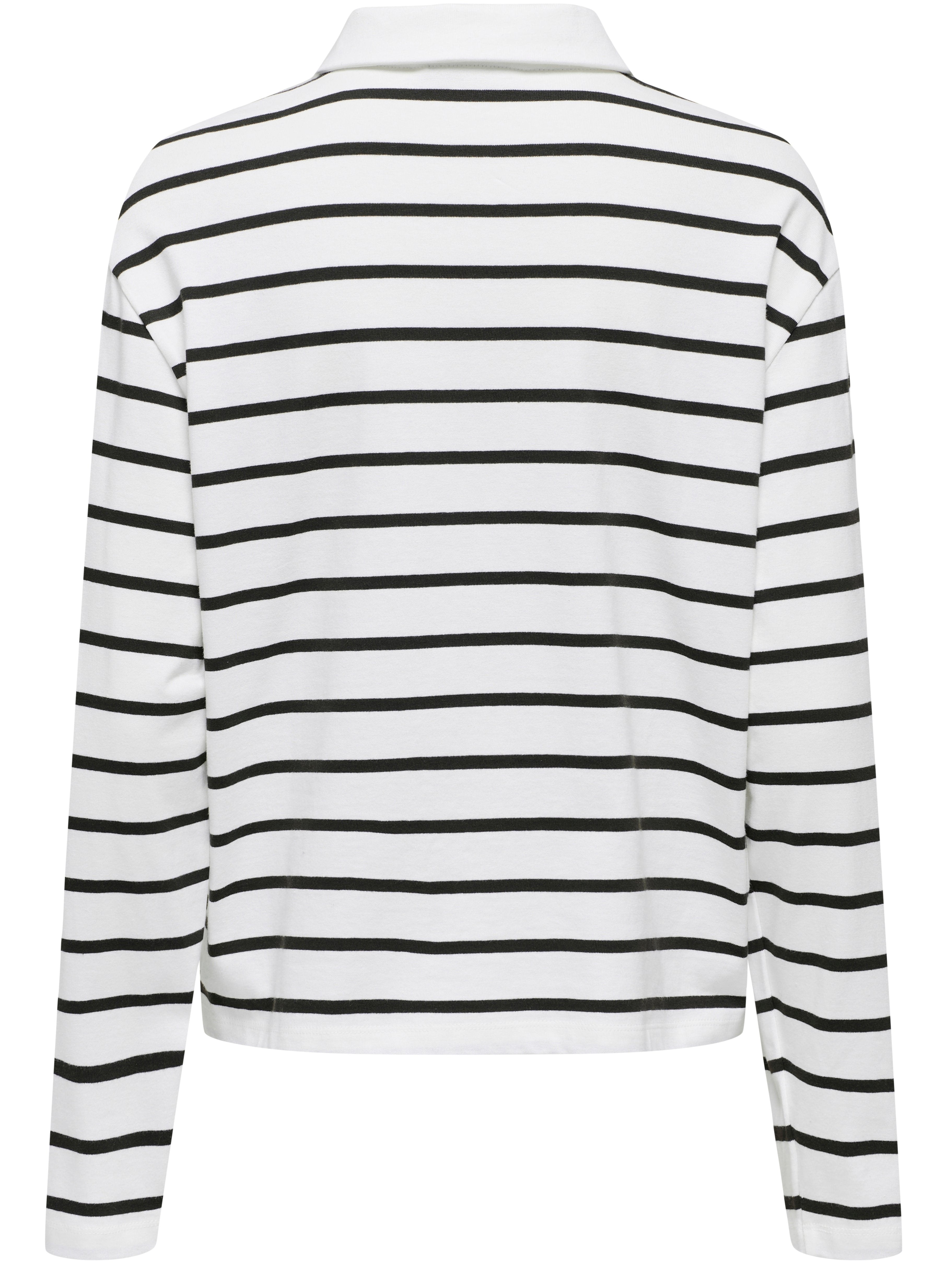 Only Sira LS Polo Bluse Chocolate Torte Stripes Online Hot Salg