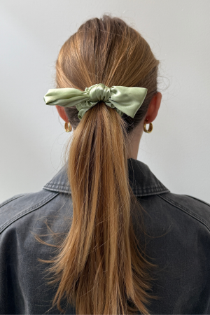 Bow Scrunchie - Grøn Online salg