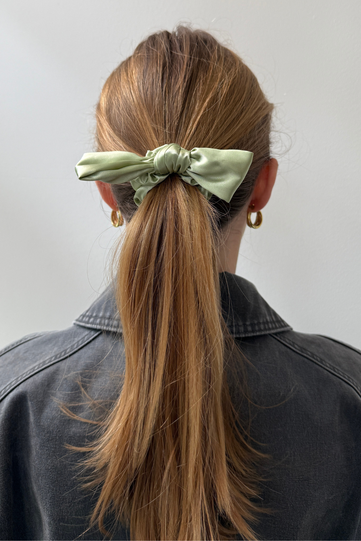 Bow Scrunchie - Grøn Online salg