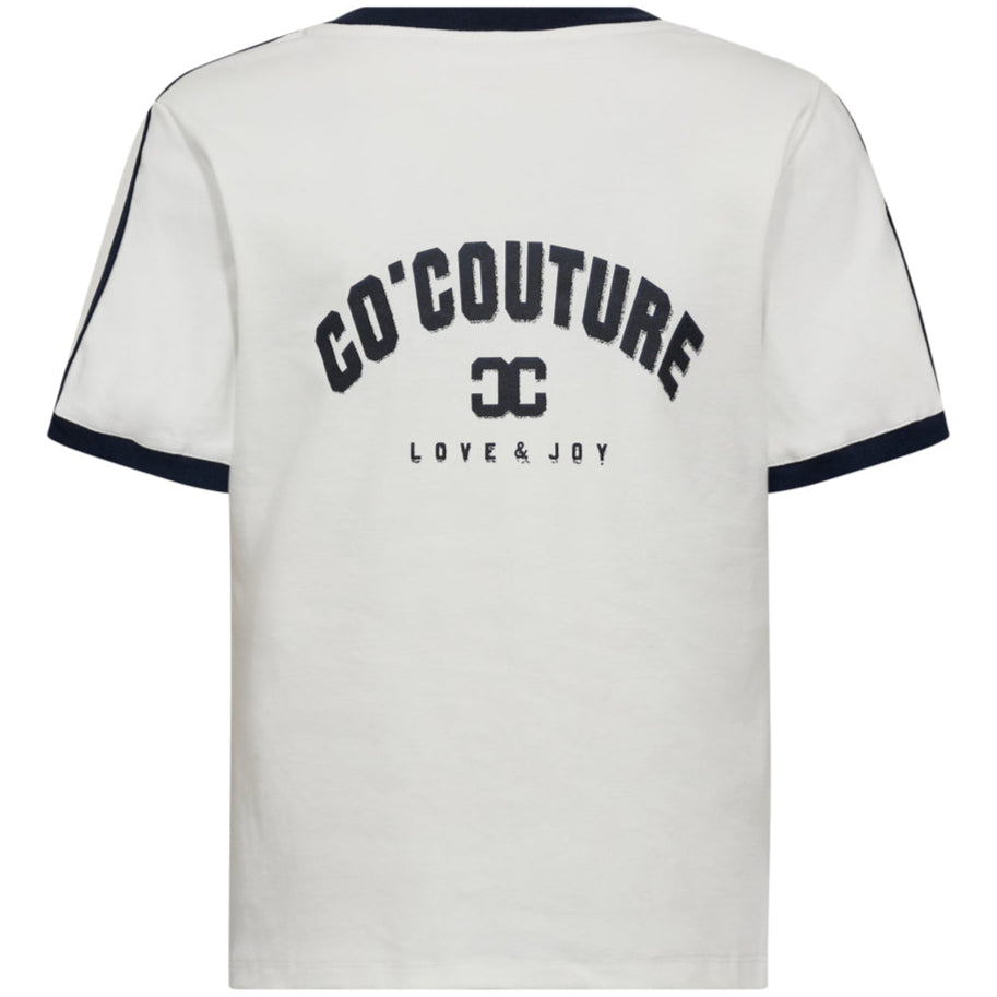 Co'Couture Edge Stripe V T-shirt Navy