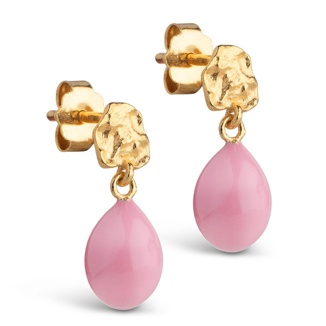 Enamel Poe Studs Øreringe Pink Hot på udsalg