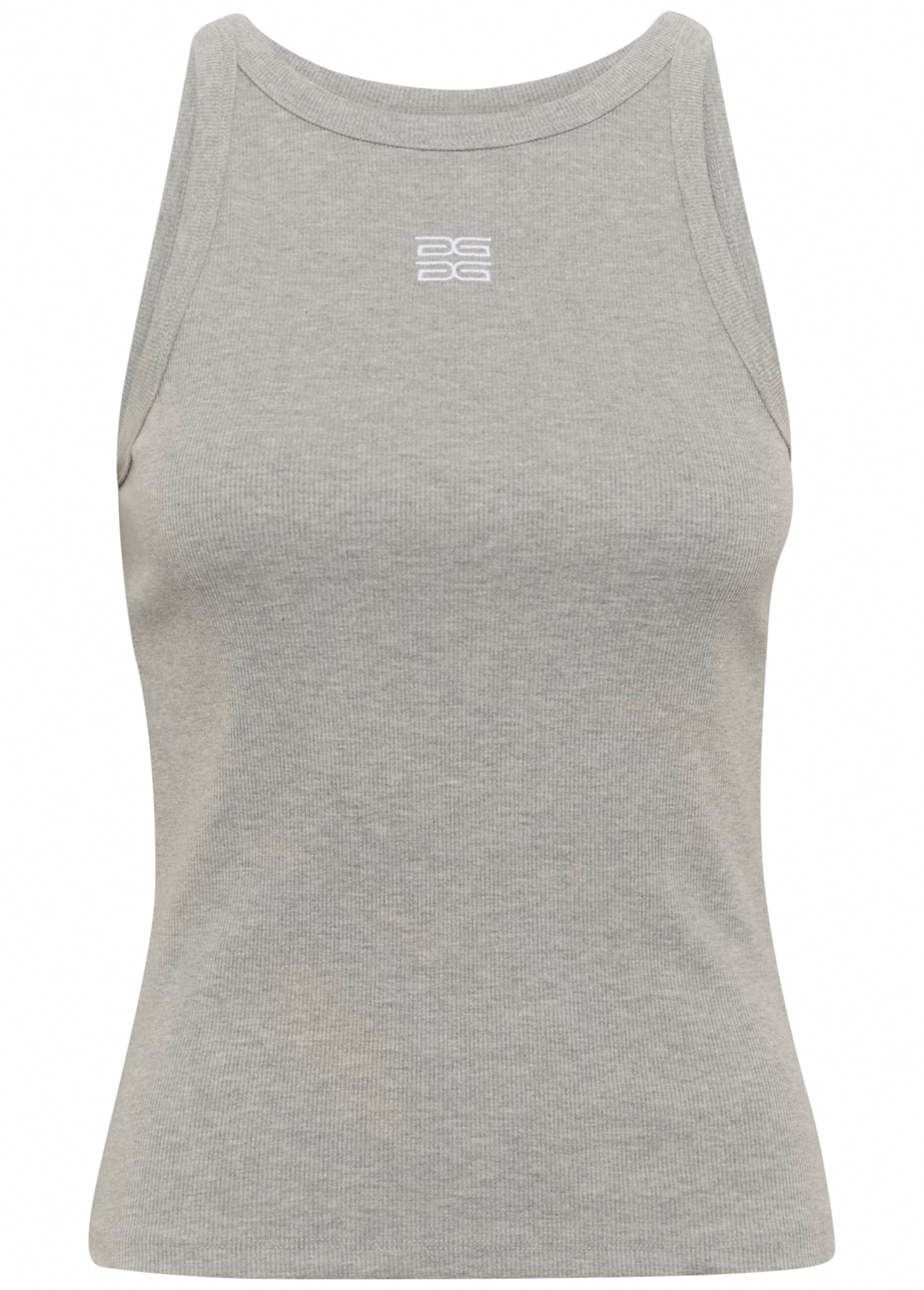 Gestuz Drew Melange Logo Tank Top Grey Melange