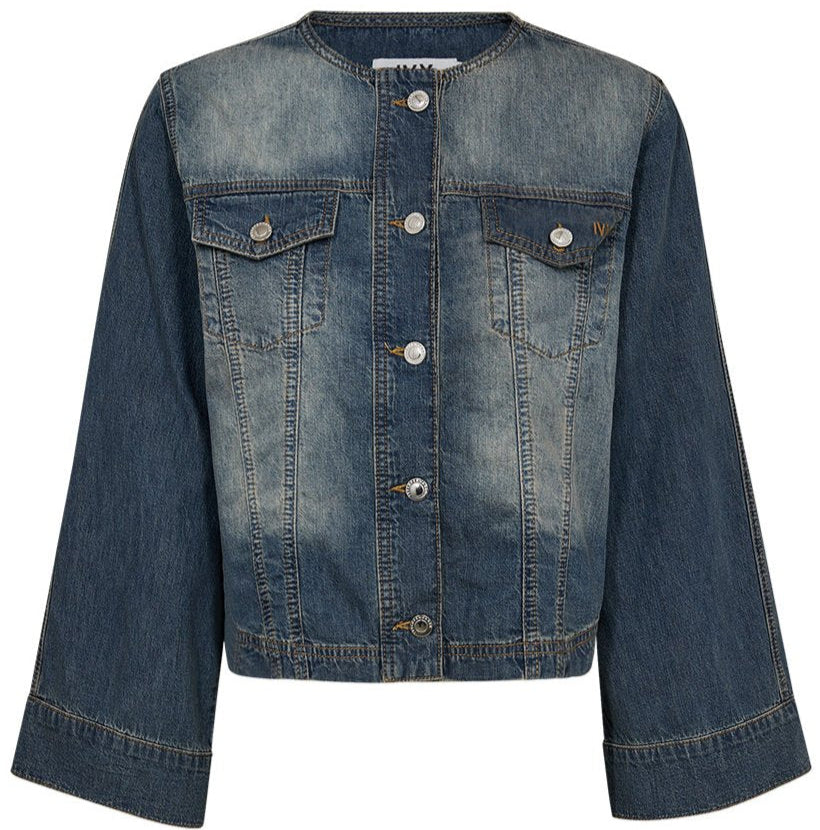 Ivy Copenhagen Jazz Cropped Denimjakke Wash Melilla Denim Blue