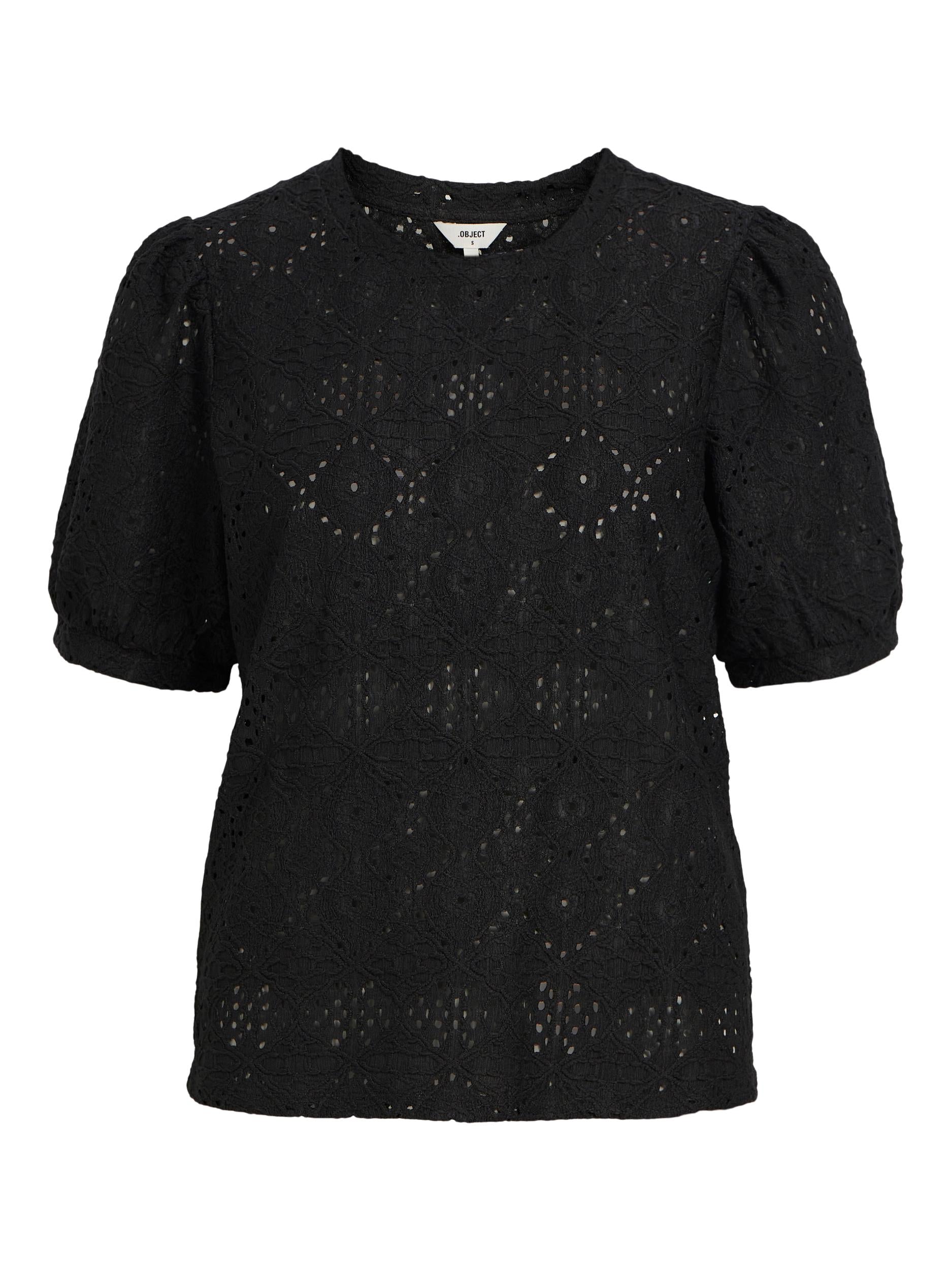 Object Feodora S/S Bluse Black Online nu