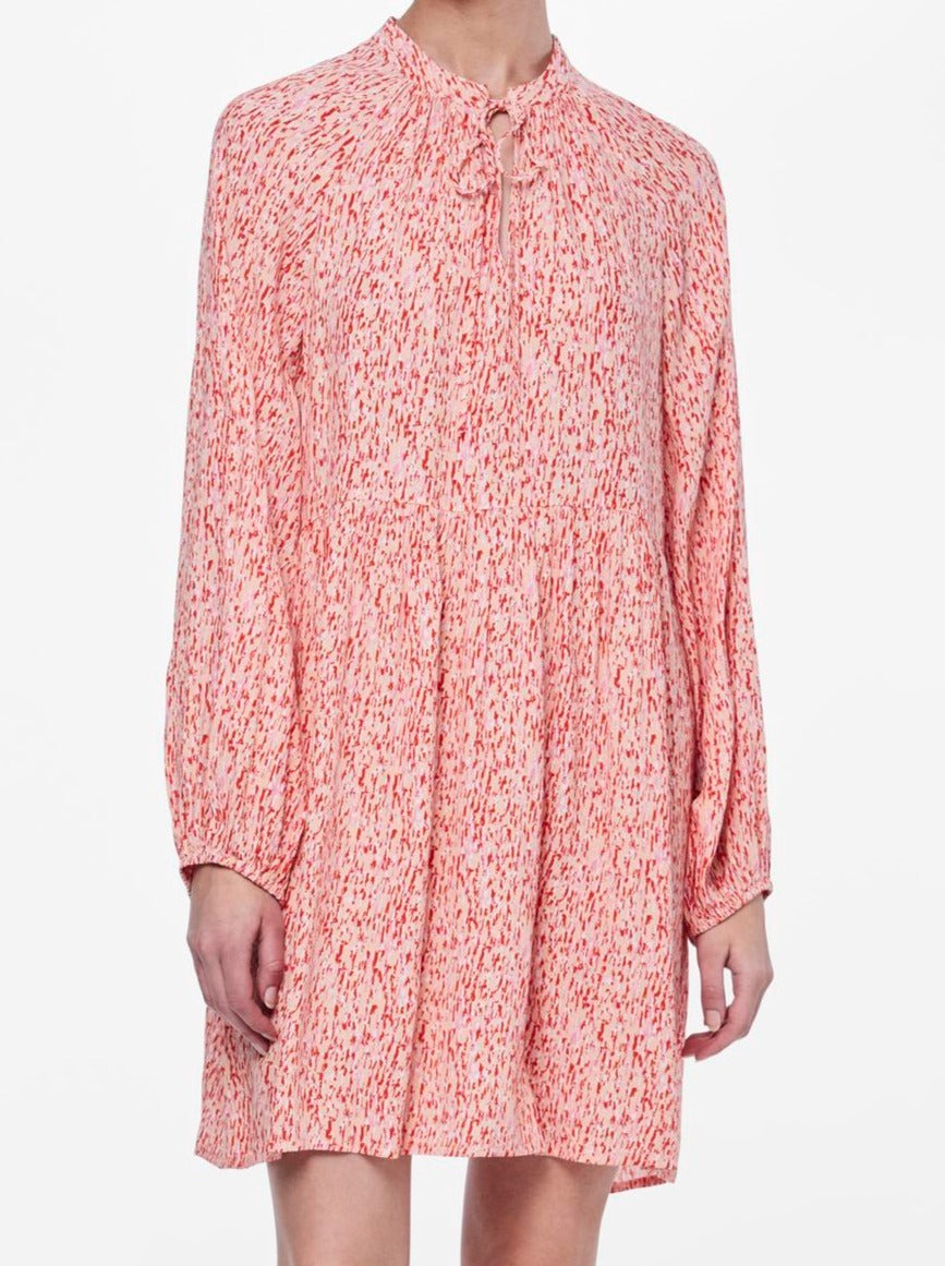 Pieces Maxine LS Kjole Pink Sand Grafic