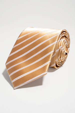 Slips - Guld/Hvid Stribet