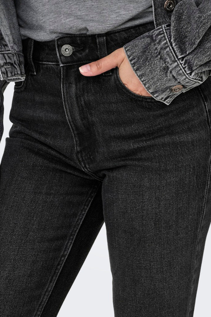 Emily High Waist Jeans - Sort Denim