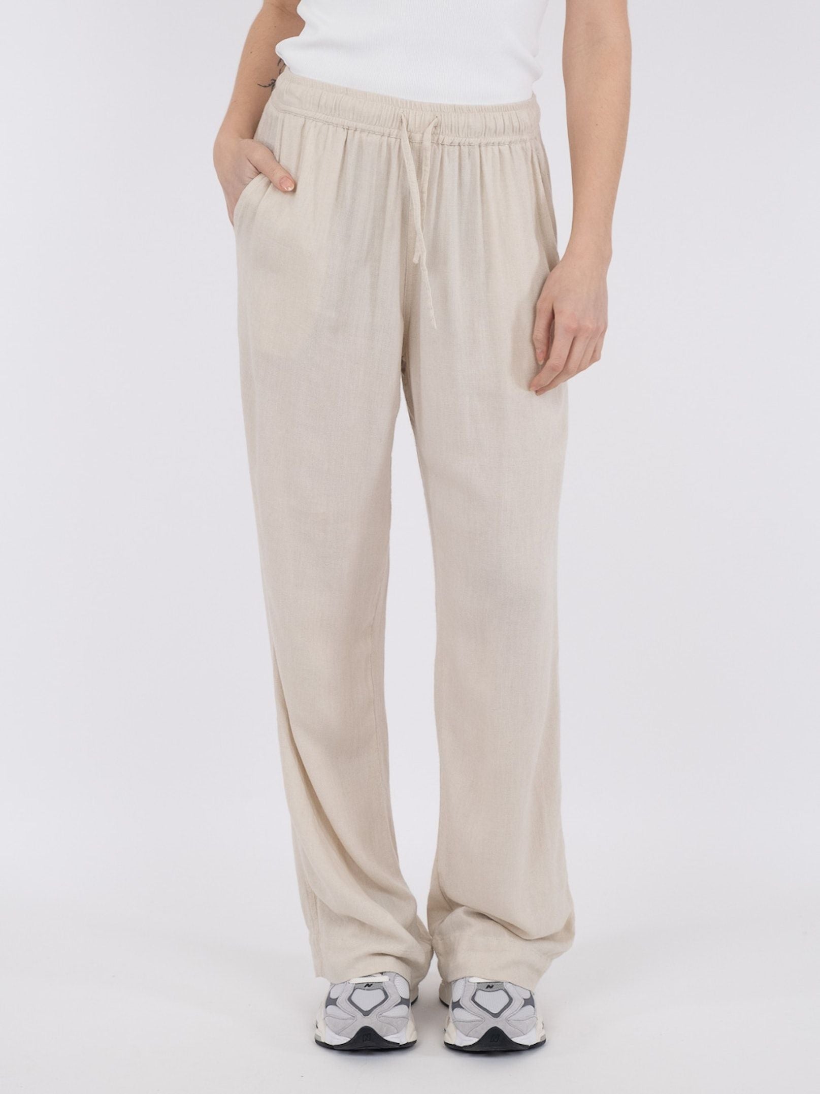 Neo Noir Sonar Drapy Linen Bukser NOS25 Natural
