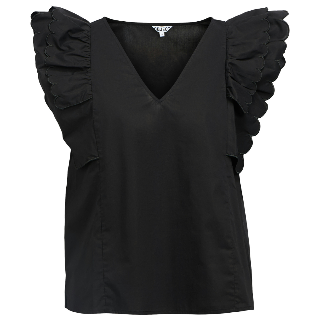 Object Hope Papaya Nour SS Top Black