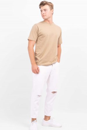 Avi Beam Crop Damage - White Denim