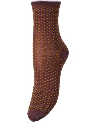 Becksöndergaard Dina Small Dots Strømper Burgundy Online Hot Salg
