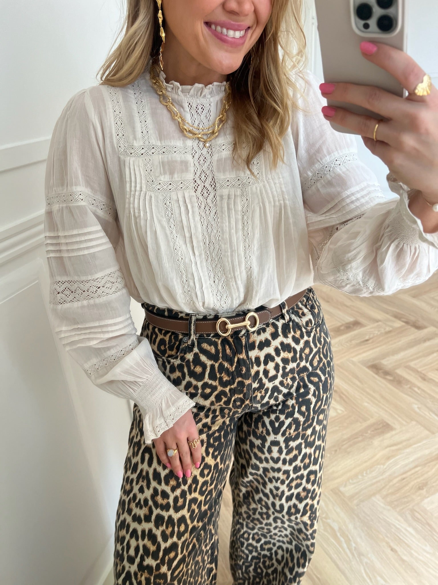 Neo Noir Ebba S Voile Bluse Ivory