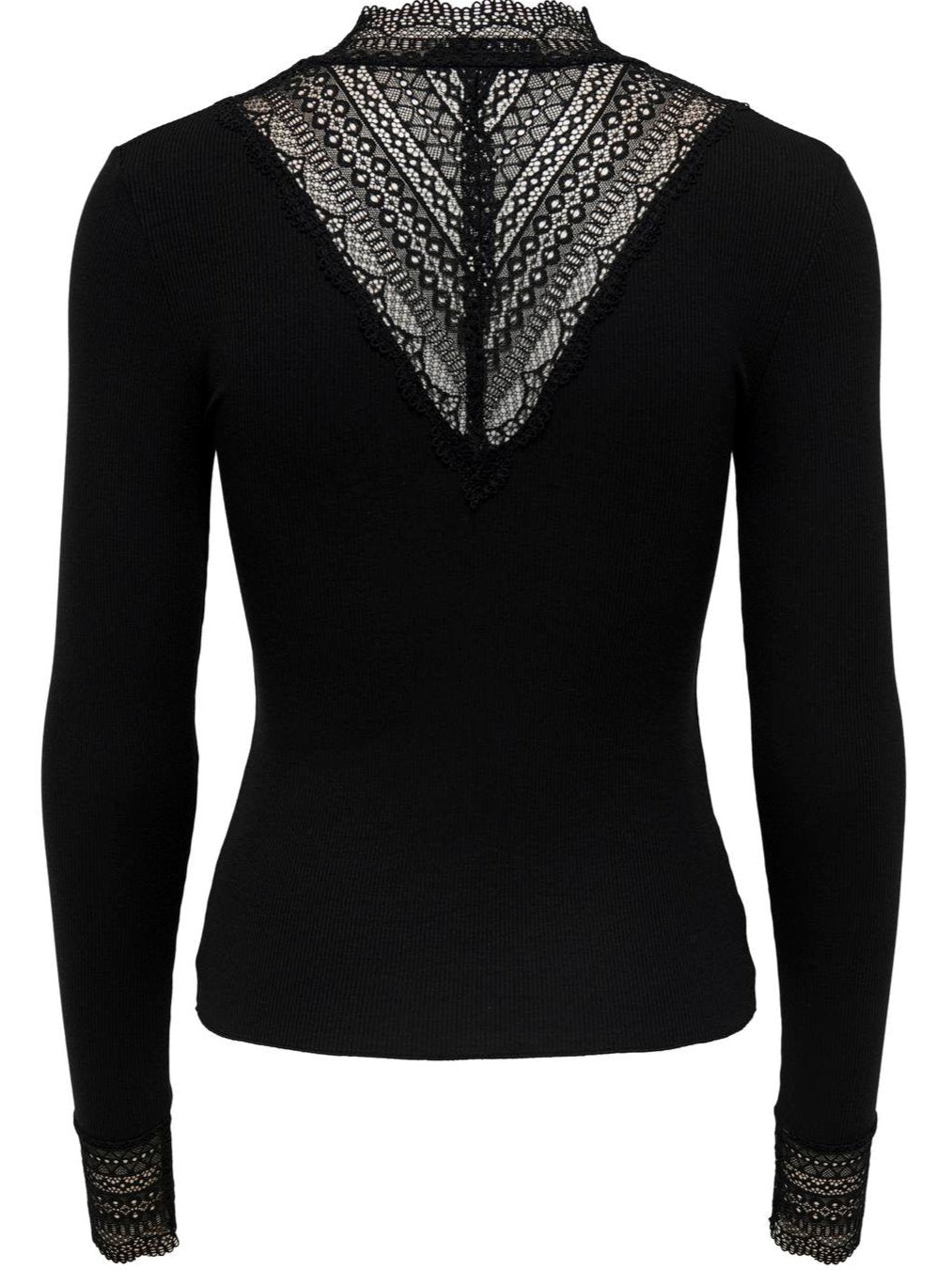 Only Tilde LS Highneck Lace Bluse Black NO25