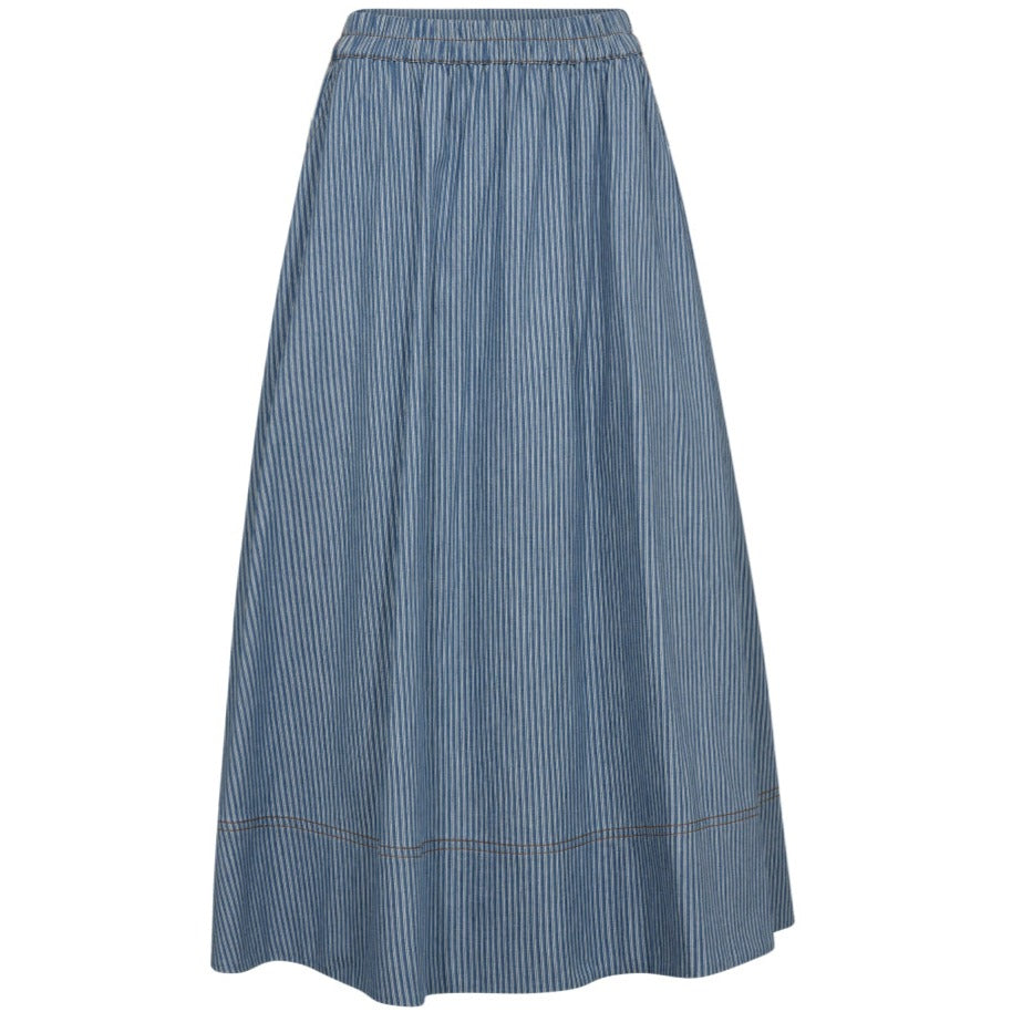 Co'Couture Tram Stripe Nederdel Denim Blue