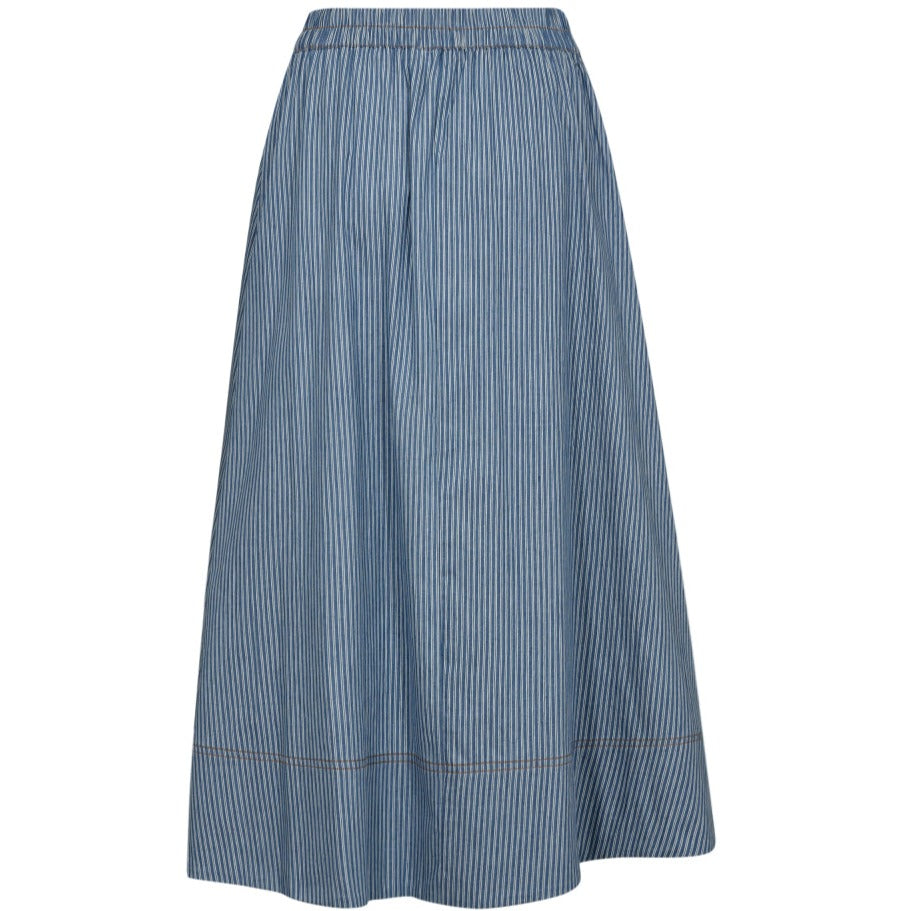 Co'Couture Tram Stripe Nederdel Denim Blue
