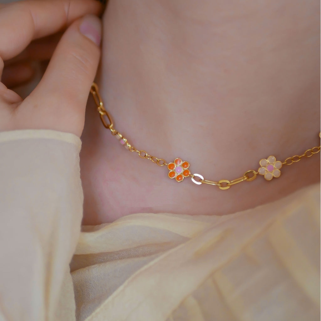 Enamel Blossom Halskæde