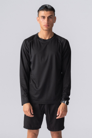 Langærmet Trænings T-shirt - Sort Online