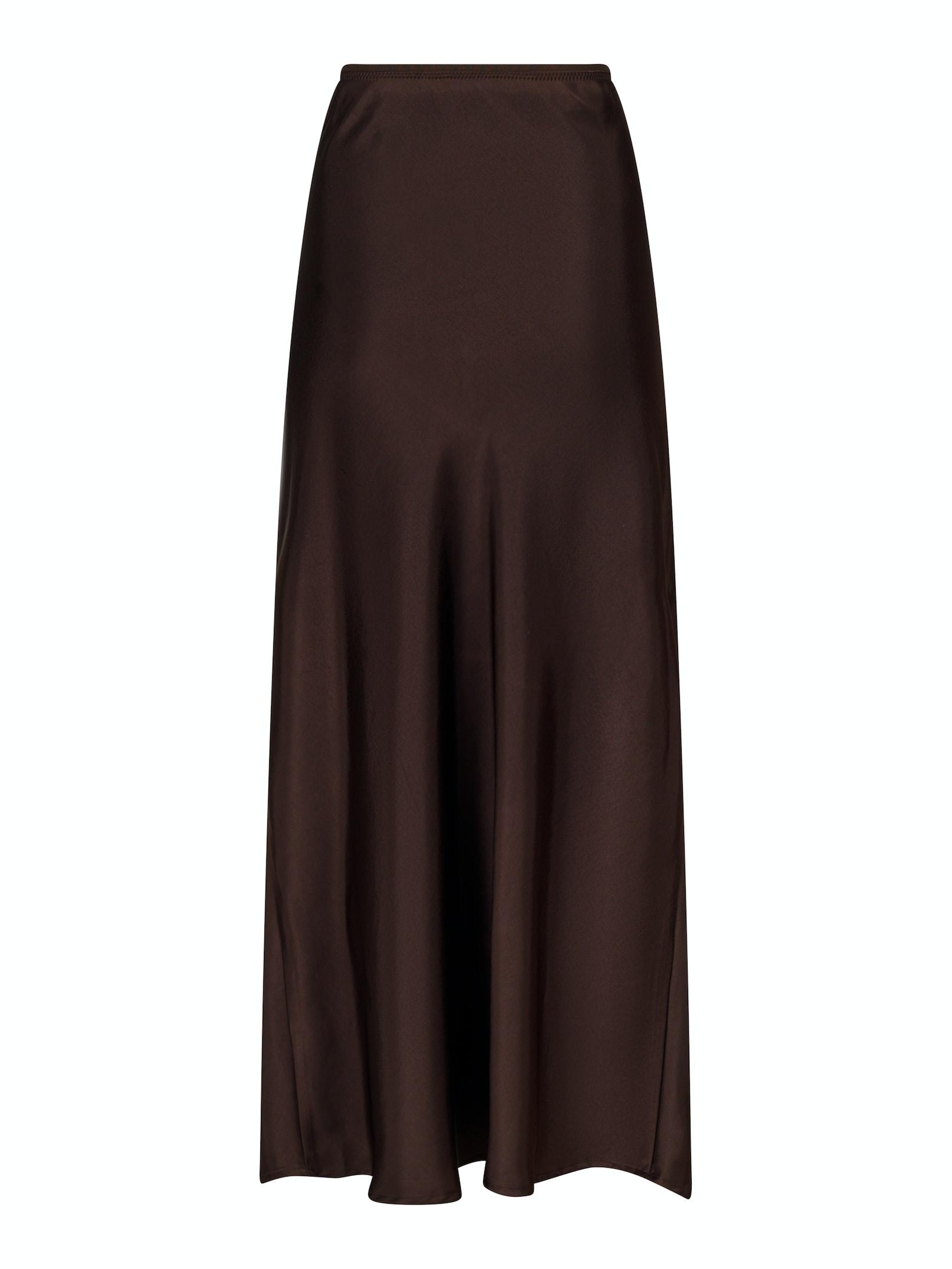 Neo Noir Vicky Heavy Sateen Nederdel Dark Brown NOS25