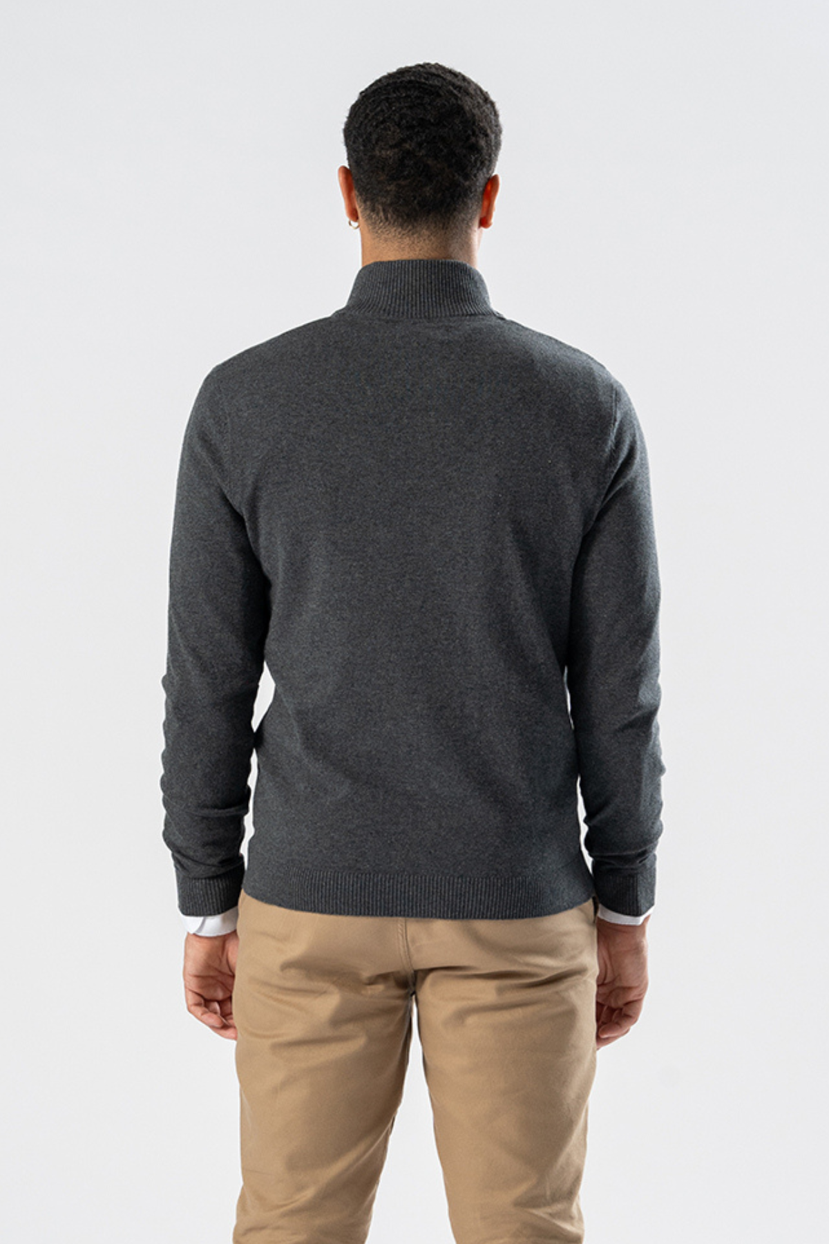 Pullover Half Zip - Charcoal Melange Online salg