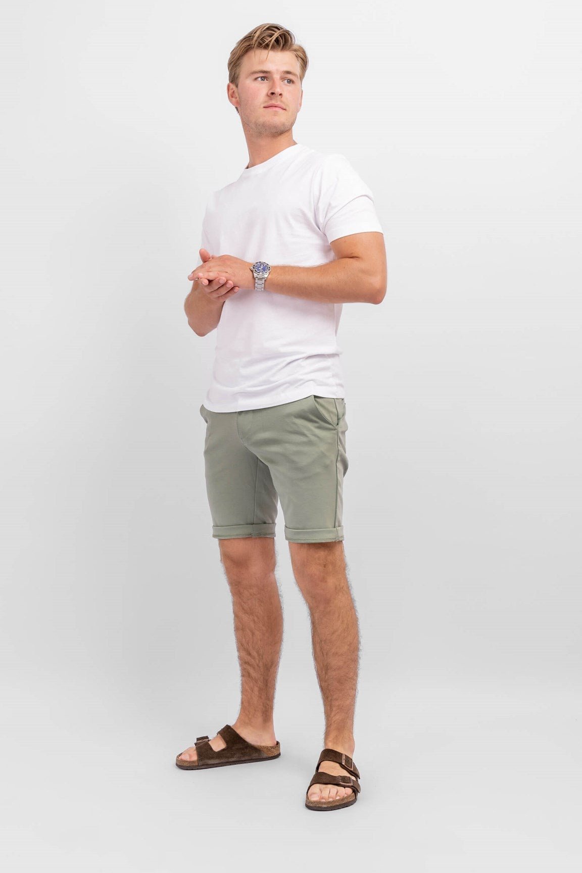 Chino Shorts - Olive Online Hot Salg