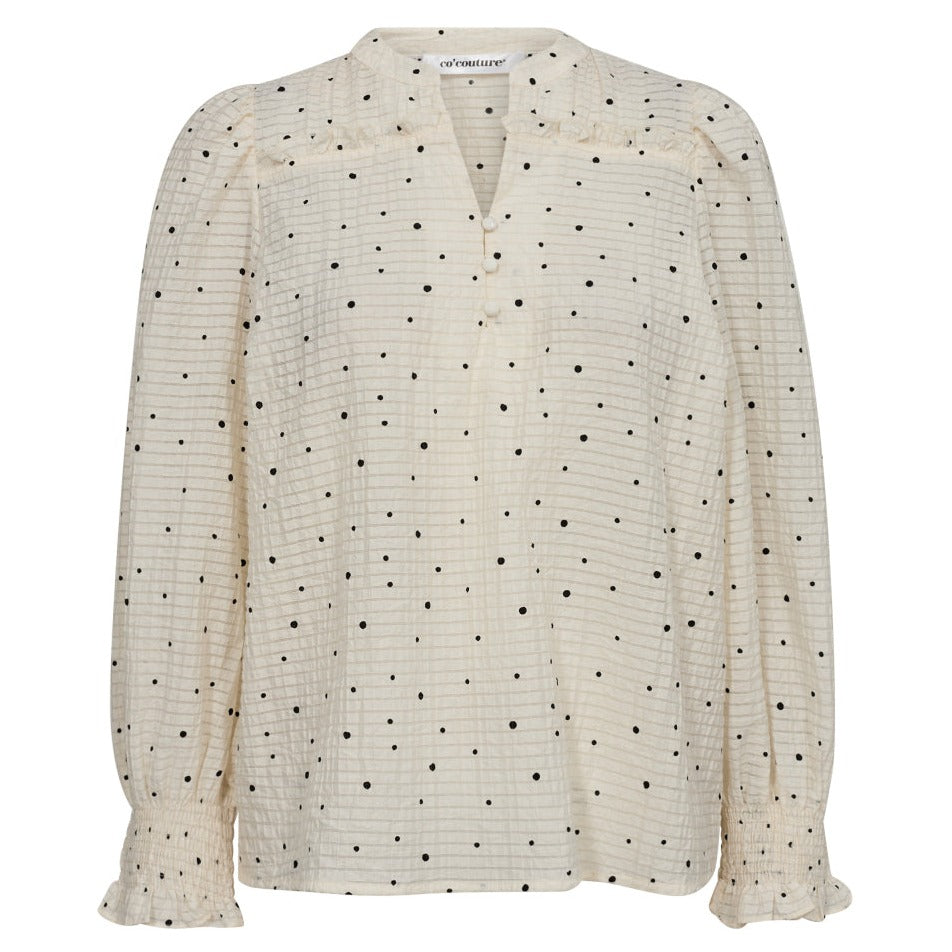 Co'Couture Tess Dot Bluse Off White