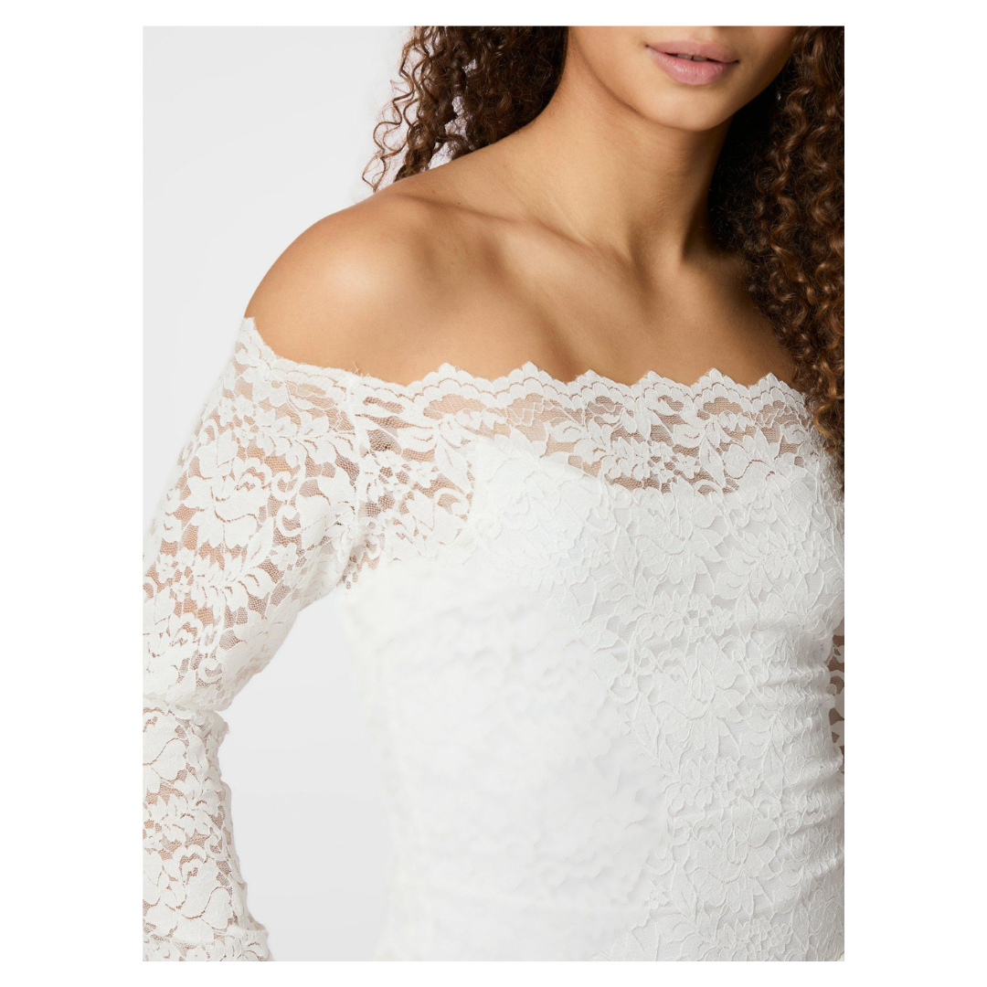 Neo Noir Casadi Lace Flower Bluse White