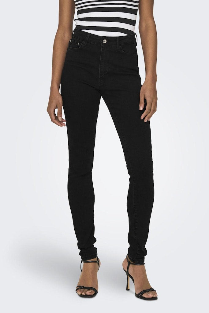 Iconic Højtaljet Jeans - Sort Rabat