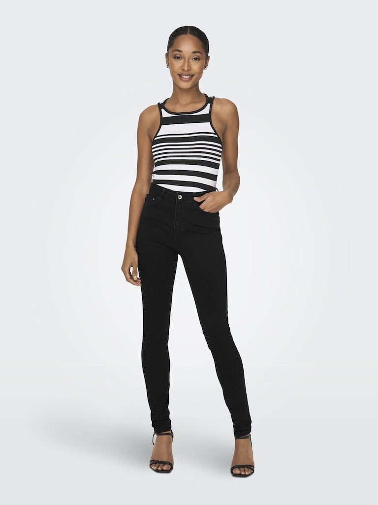 Iconic Højtaljet Jeans - Sort Rabat