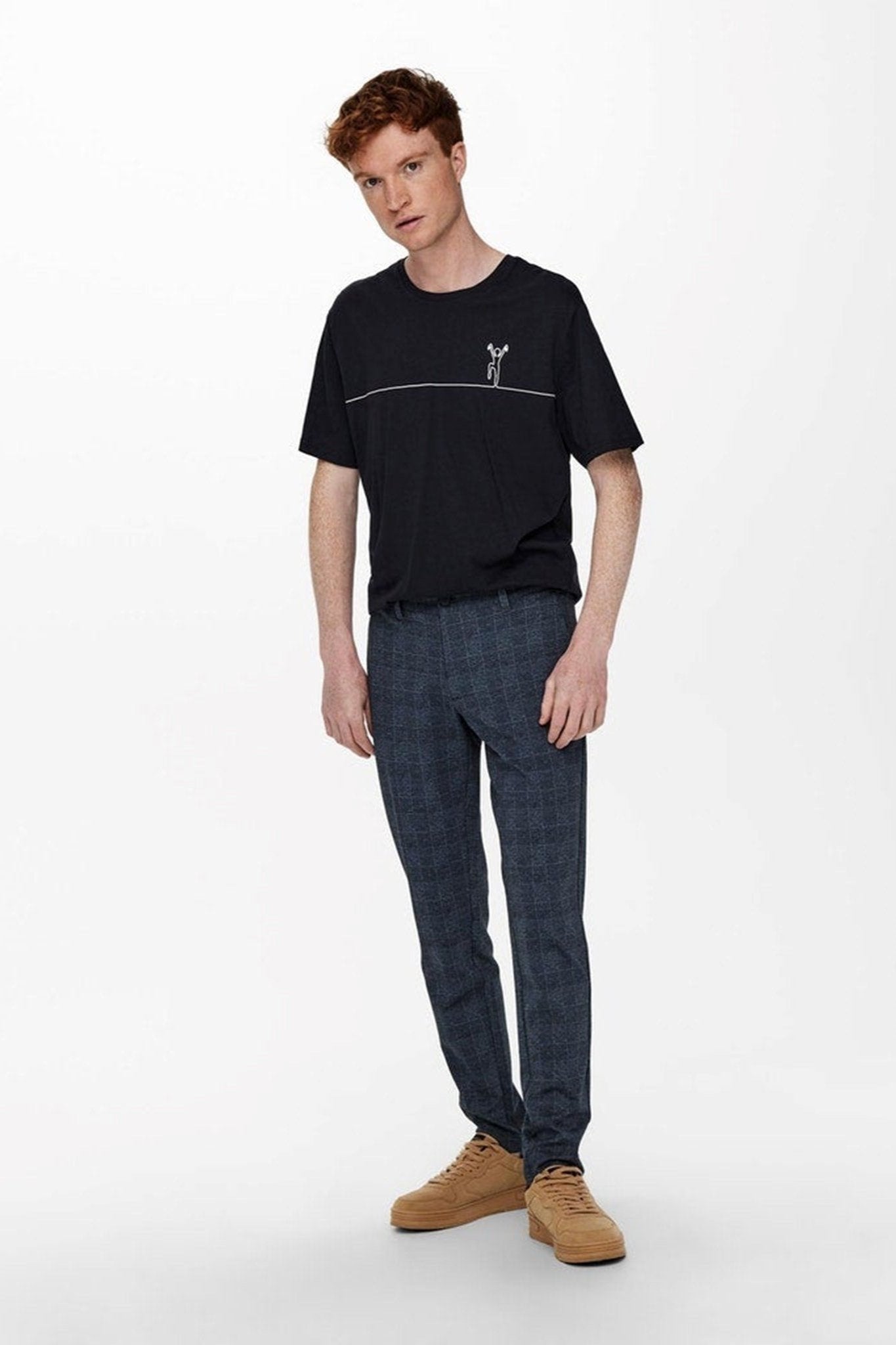Mark Check Bukser - Dress Blue Online
