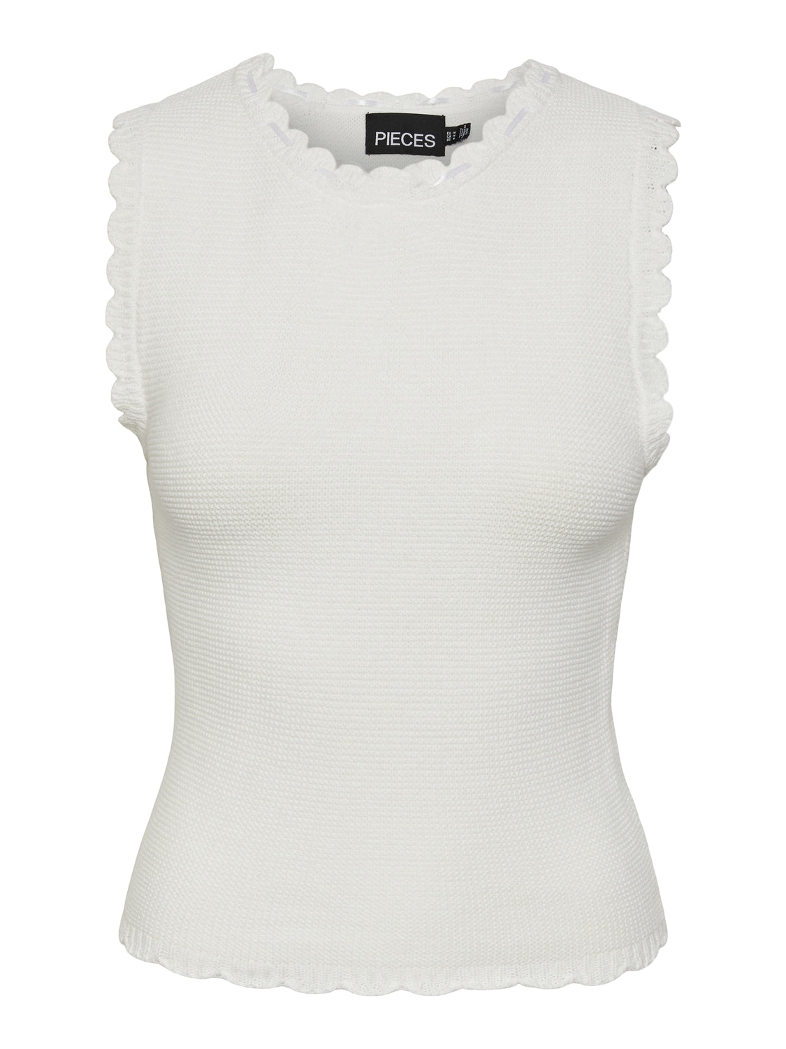 Pieces Mary SL Knit Top Cloud Dancer