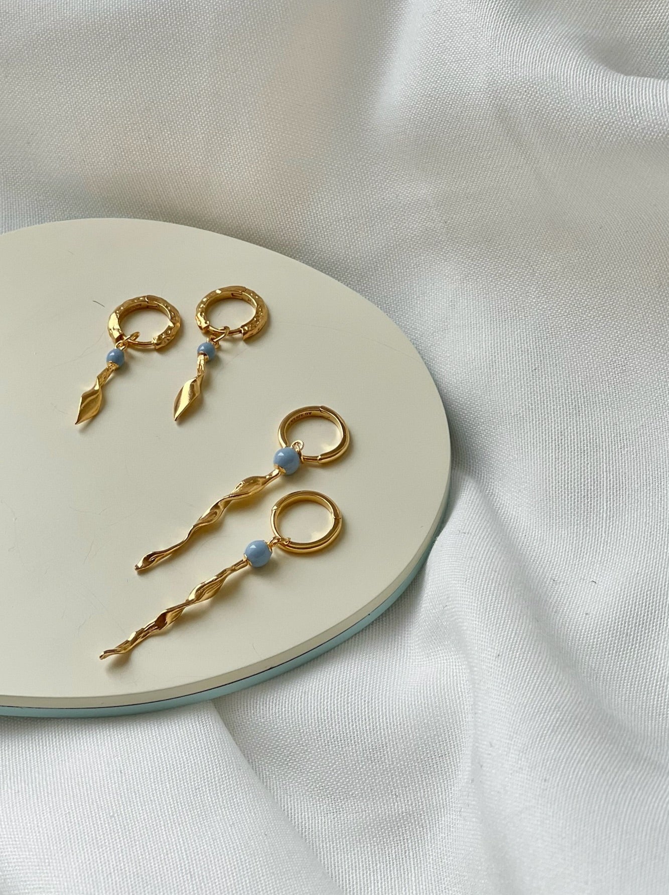 Enamel Moa Hoops Steel Blue