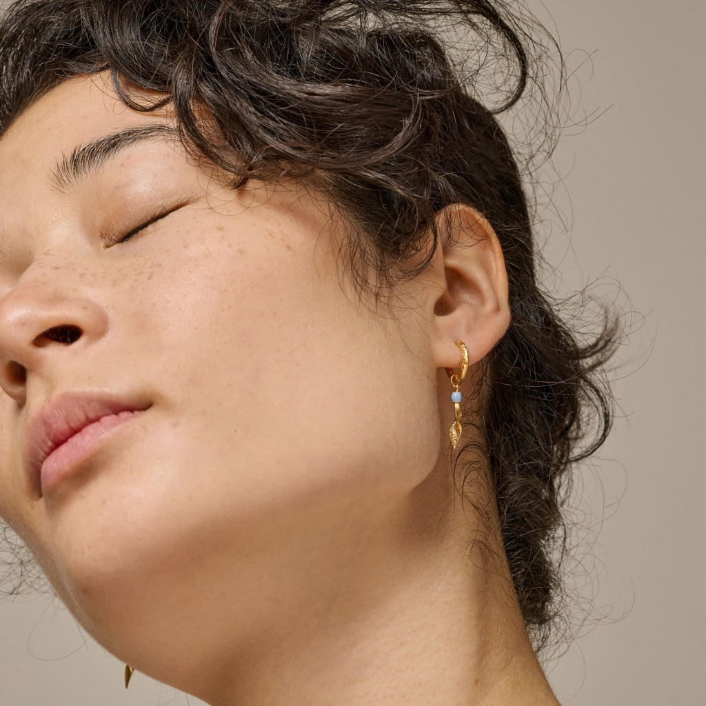 Enamel Moa Hoops Steel Blue