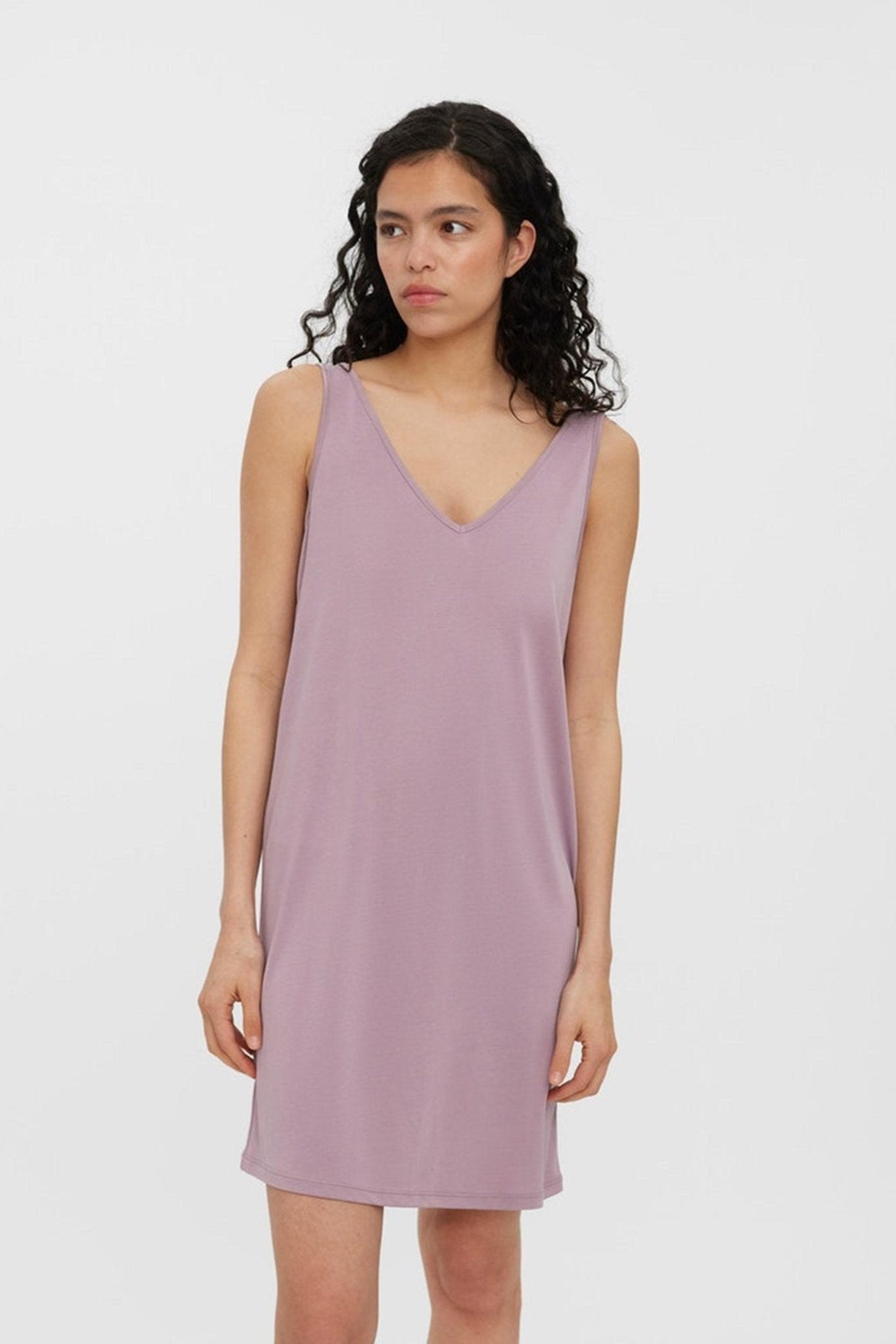 Filli V-Neck Kjole - Elderberry