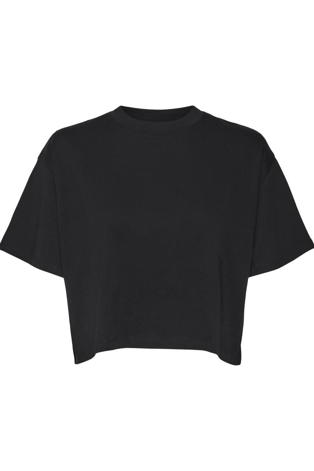 Alena S/s O-neck Semicrop Top