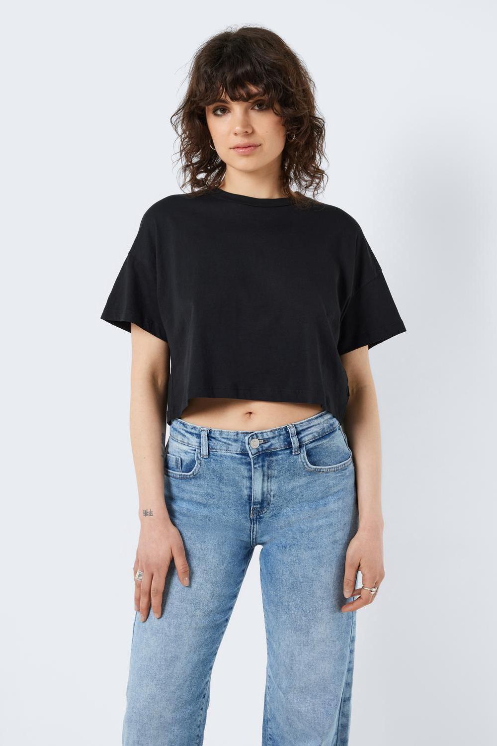 Alena S/s O-neck Semicrop Top