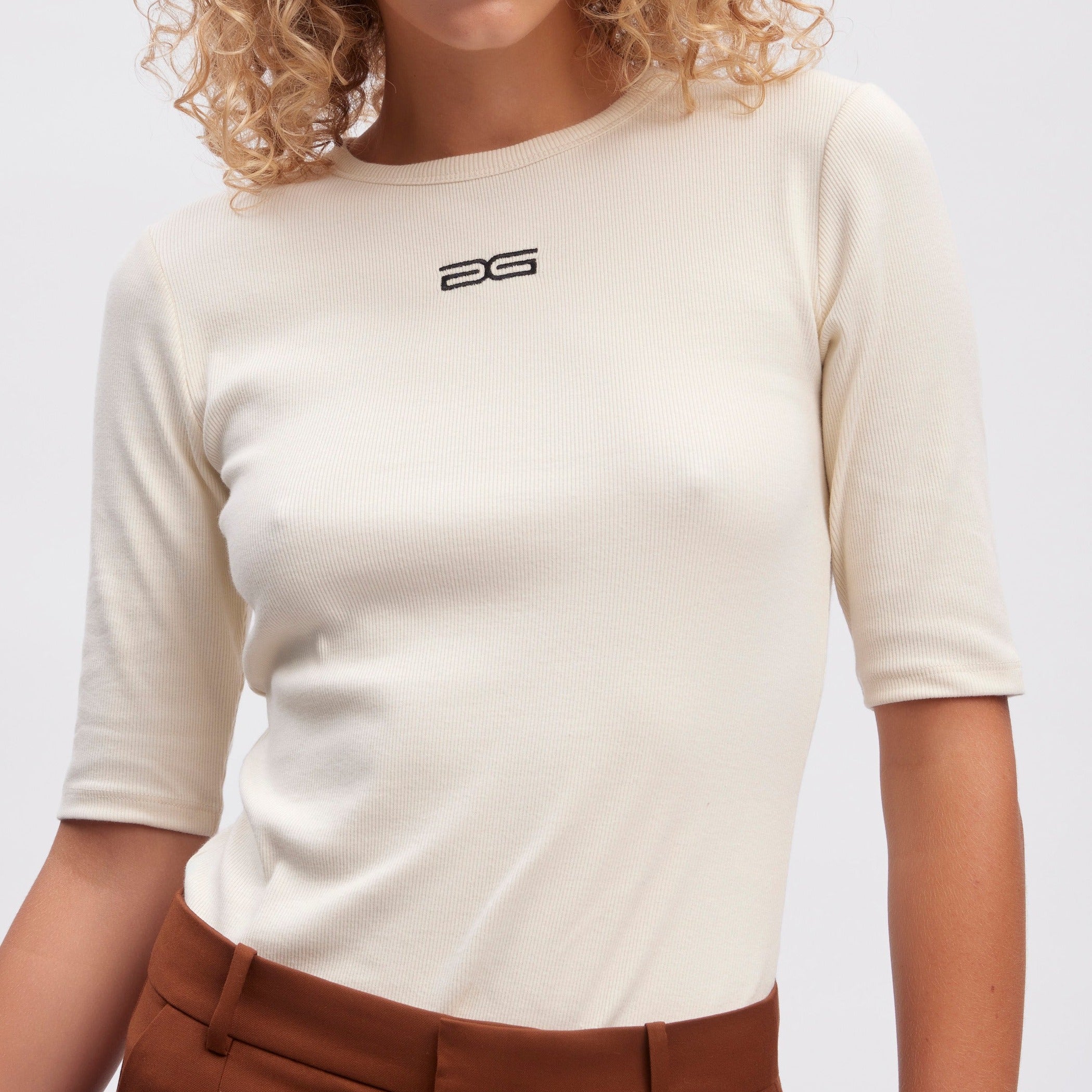 Gestuz Half Sleeve Logo Top Birch Online