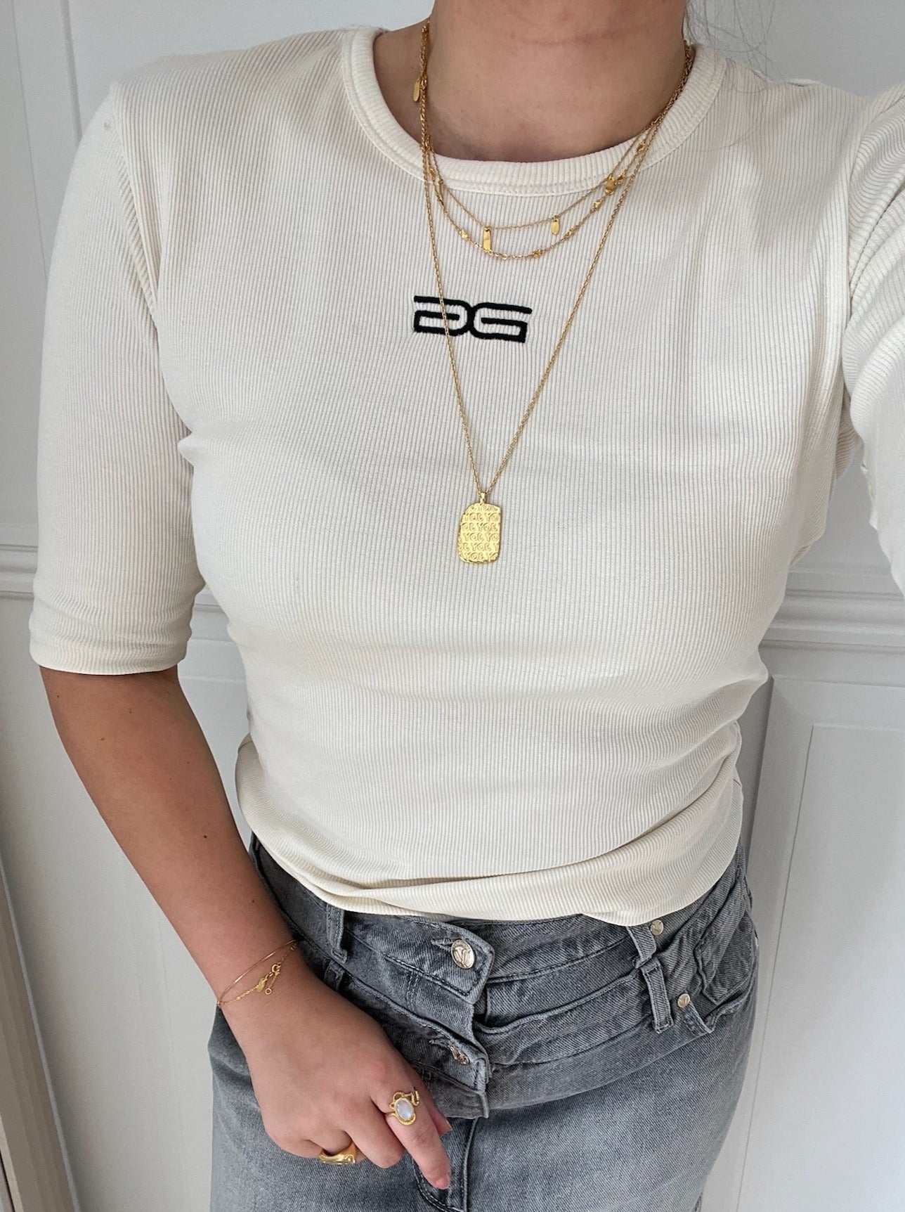 Gestuz Half Sleeve Logo Top Birch Online