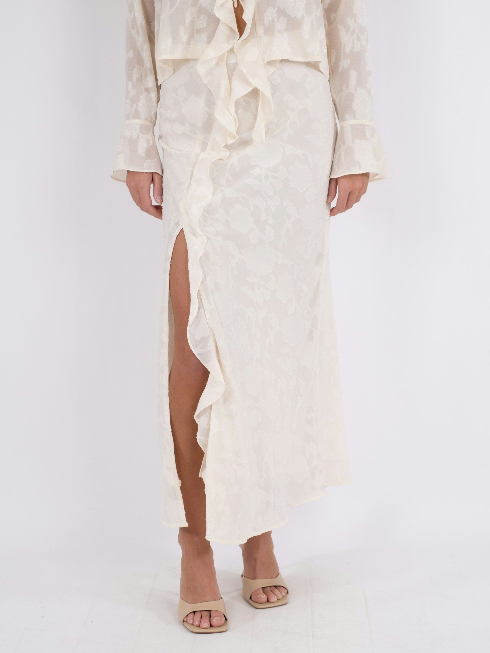 Neo Noir Vinza Burnout Nederdel Off White