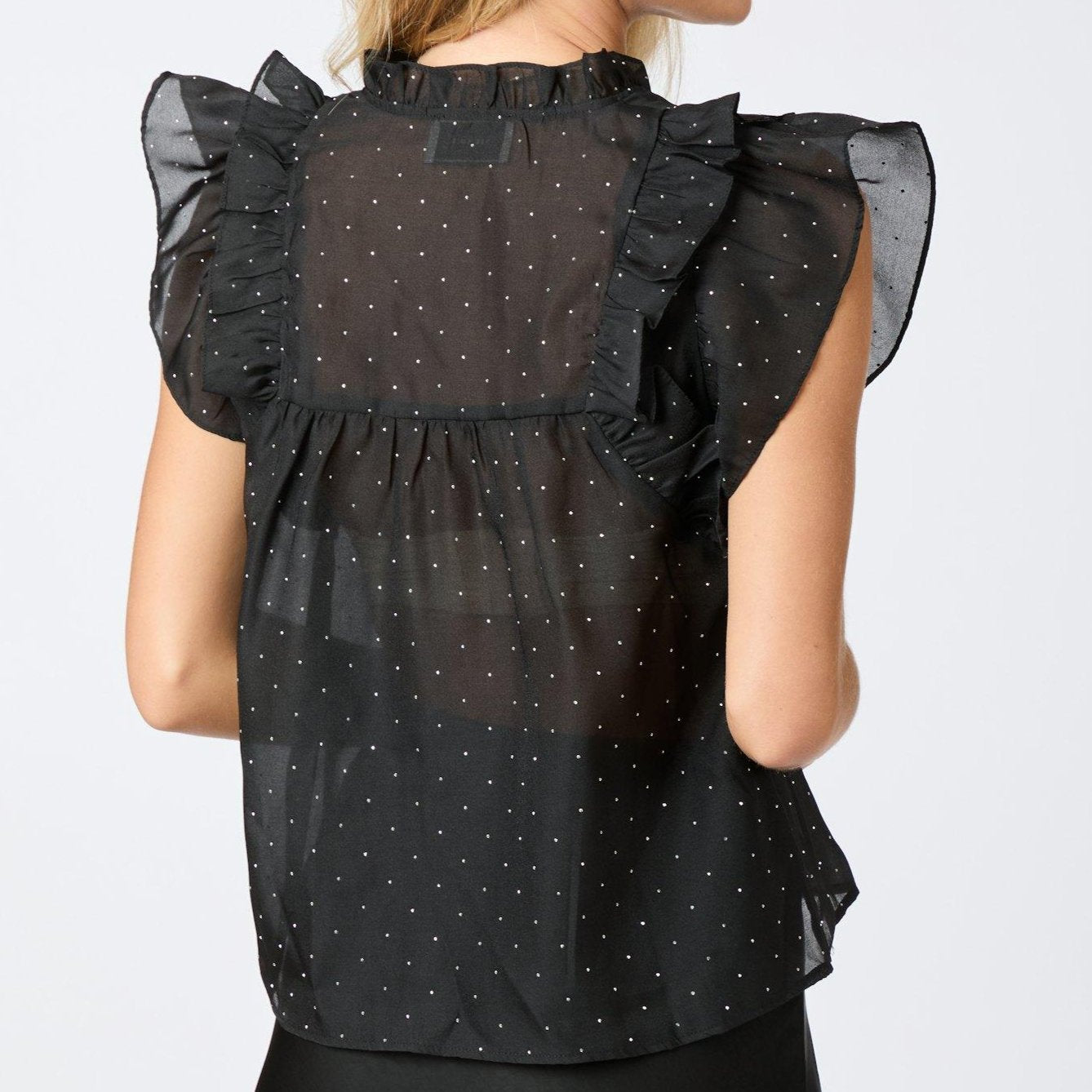 Neo Noir Jayla Bedazzled Top Black