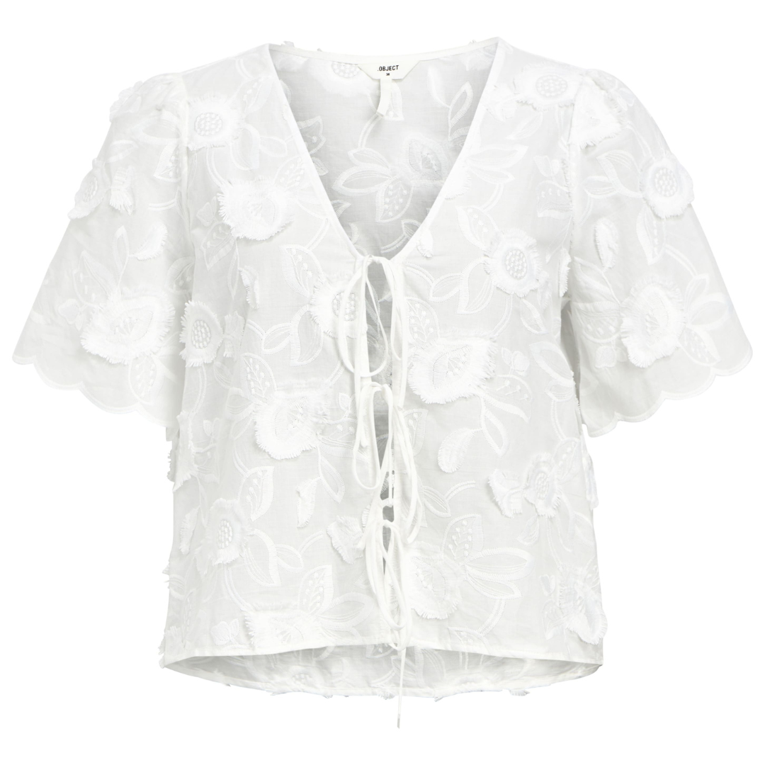 Object Mini SS V-neck Top White