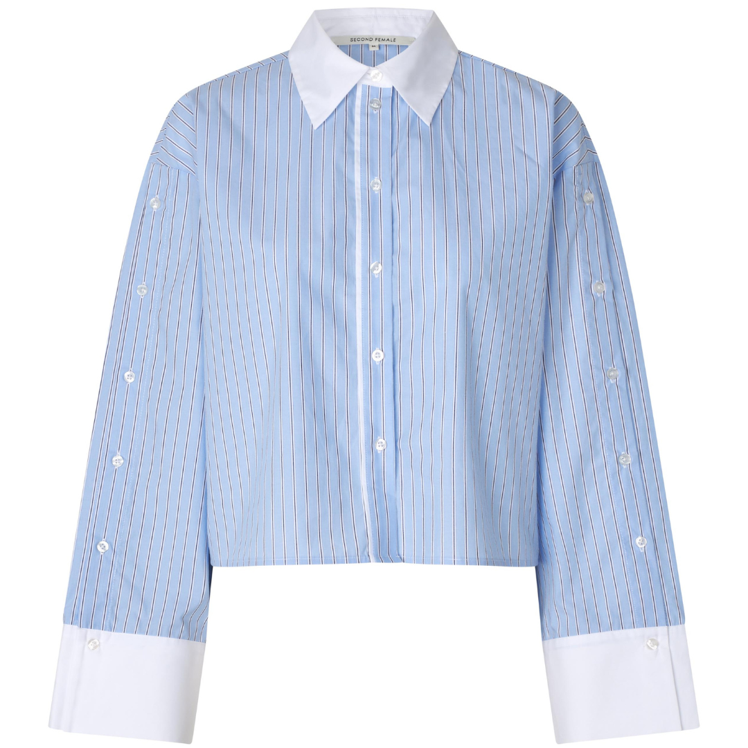 Second Female Alanis Combi Skjorte Light Blue Stripe