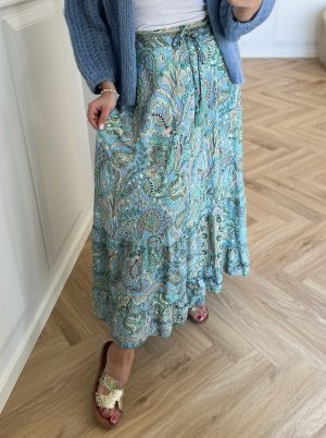 Black Colour Maxi Frill Nederdel Blue Garden Online nu