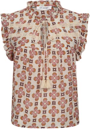 Co'Couture Egypt Tie Top Off White Hot på udsalg