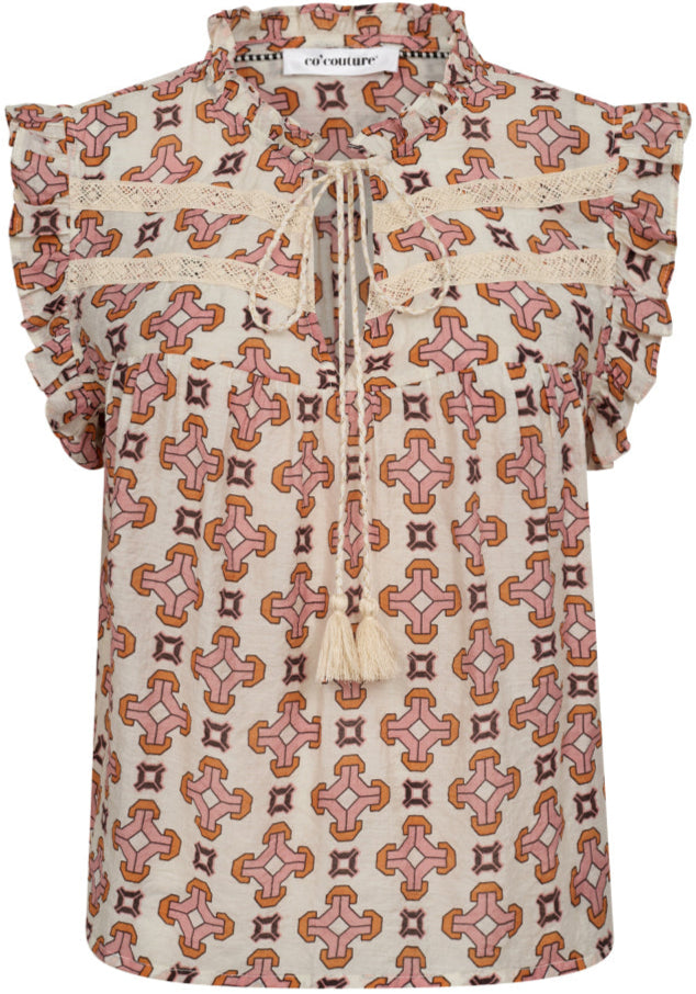 Co'Couture Egypt Tie Top Off White Hot på udsalg