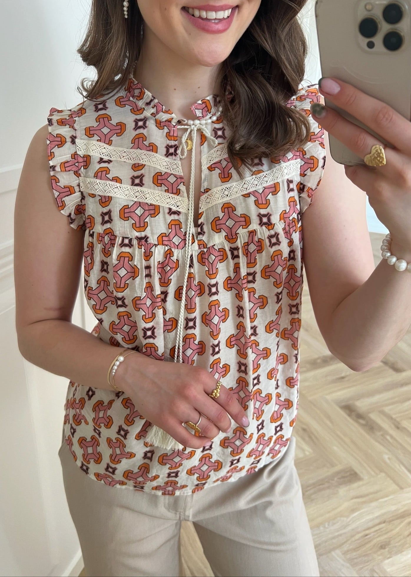 Co'Couture Egypt Tie Top Off White Hot på udsalg