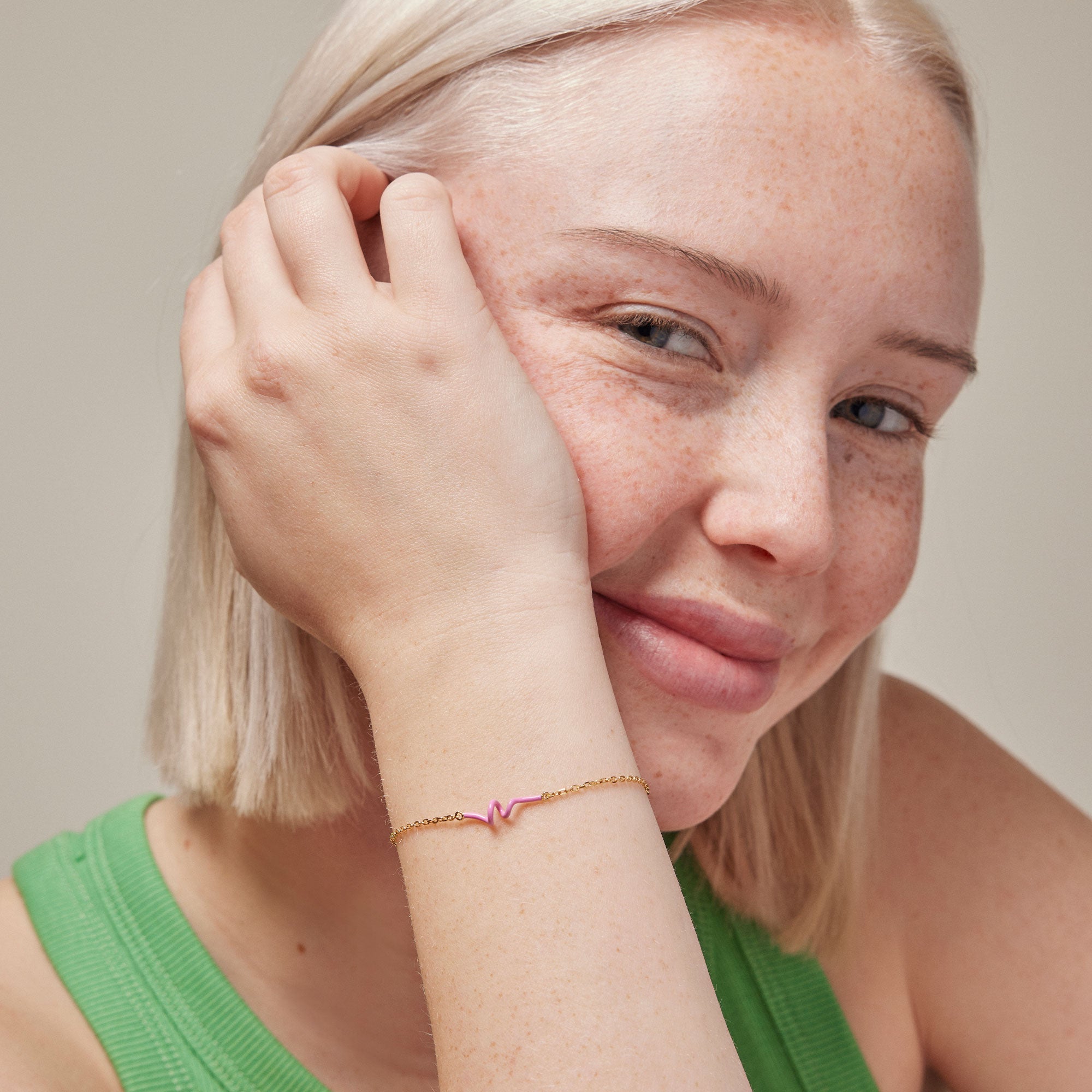 Enamel Twist Armbånd Pink