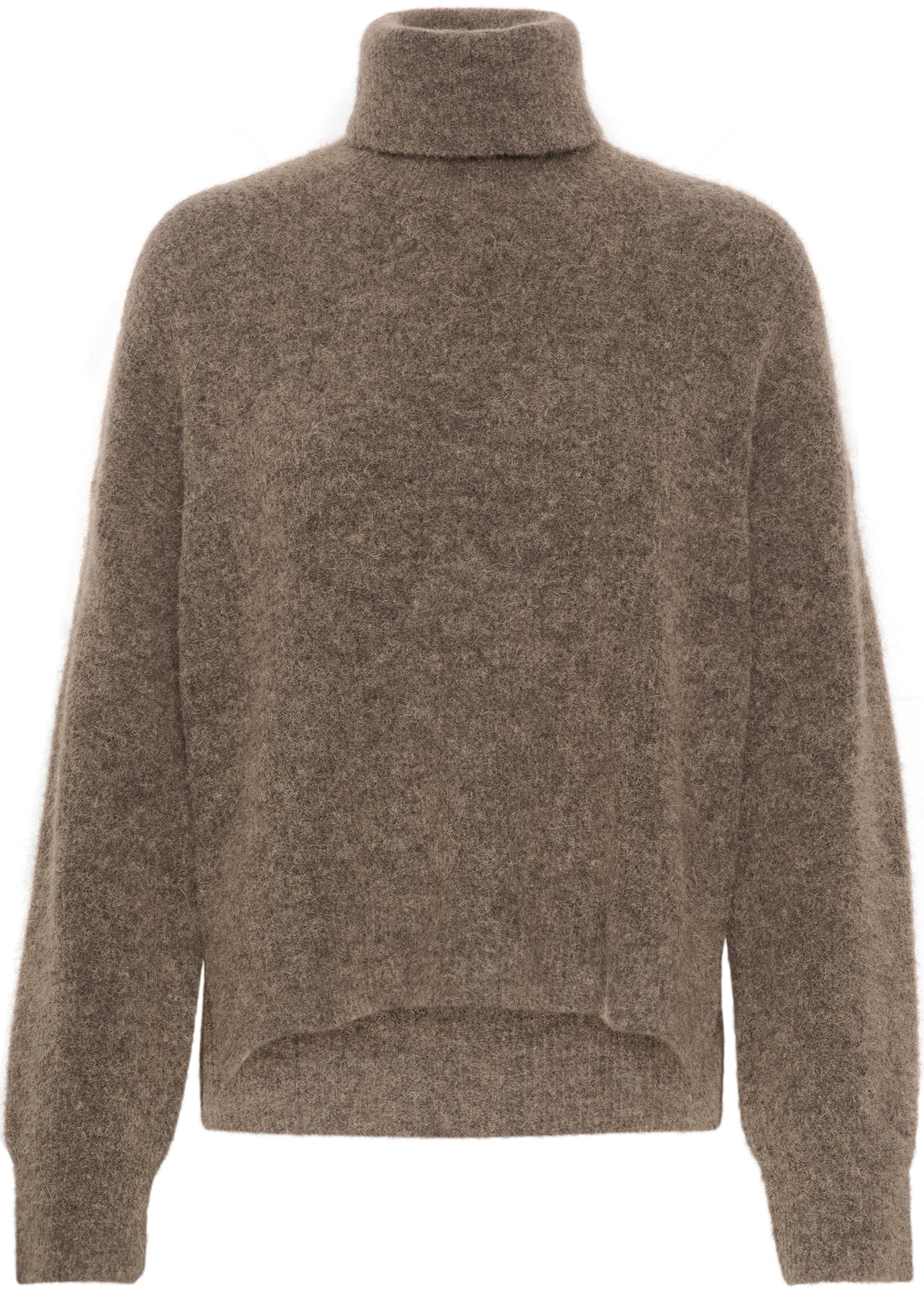 Gestuz Alpha Rollneck Strik Dark Sand Melange NO25