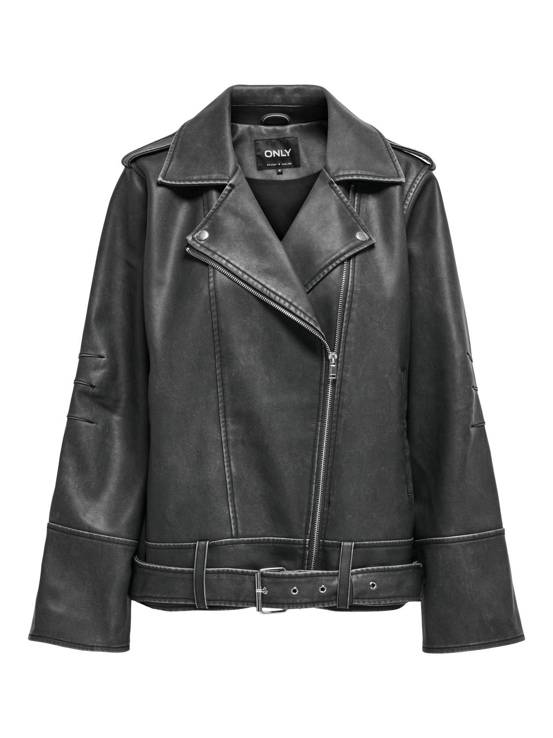 Only Mina Faux Leather Oversize Jakke Black